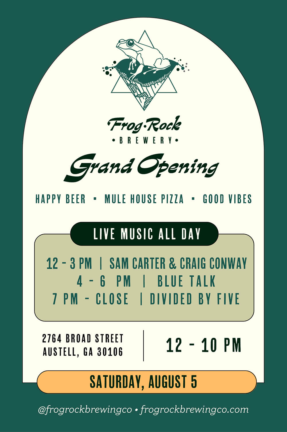 Frog Rock Grand Opening Flyer
